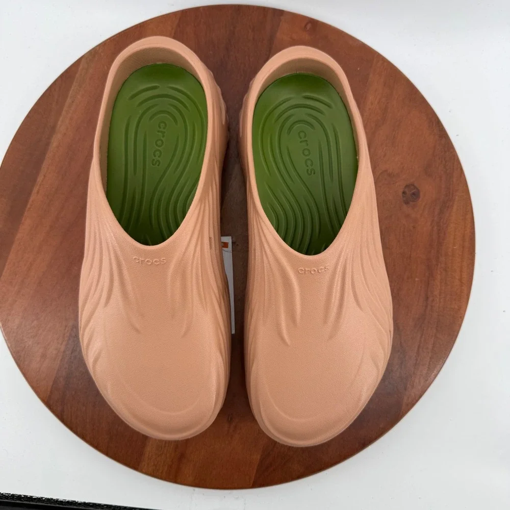 Crocs Echo Wave Mule Cork/Kiwi Sculpted Slip On Comfort Clog 210521-2CC Mens 12